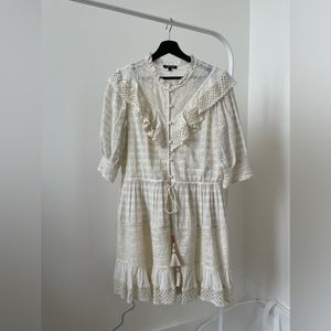 [Love Sam] White Crew Neck Mini Dress
